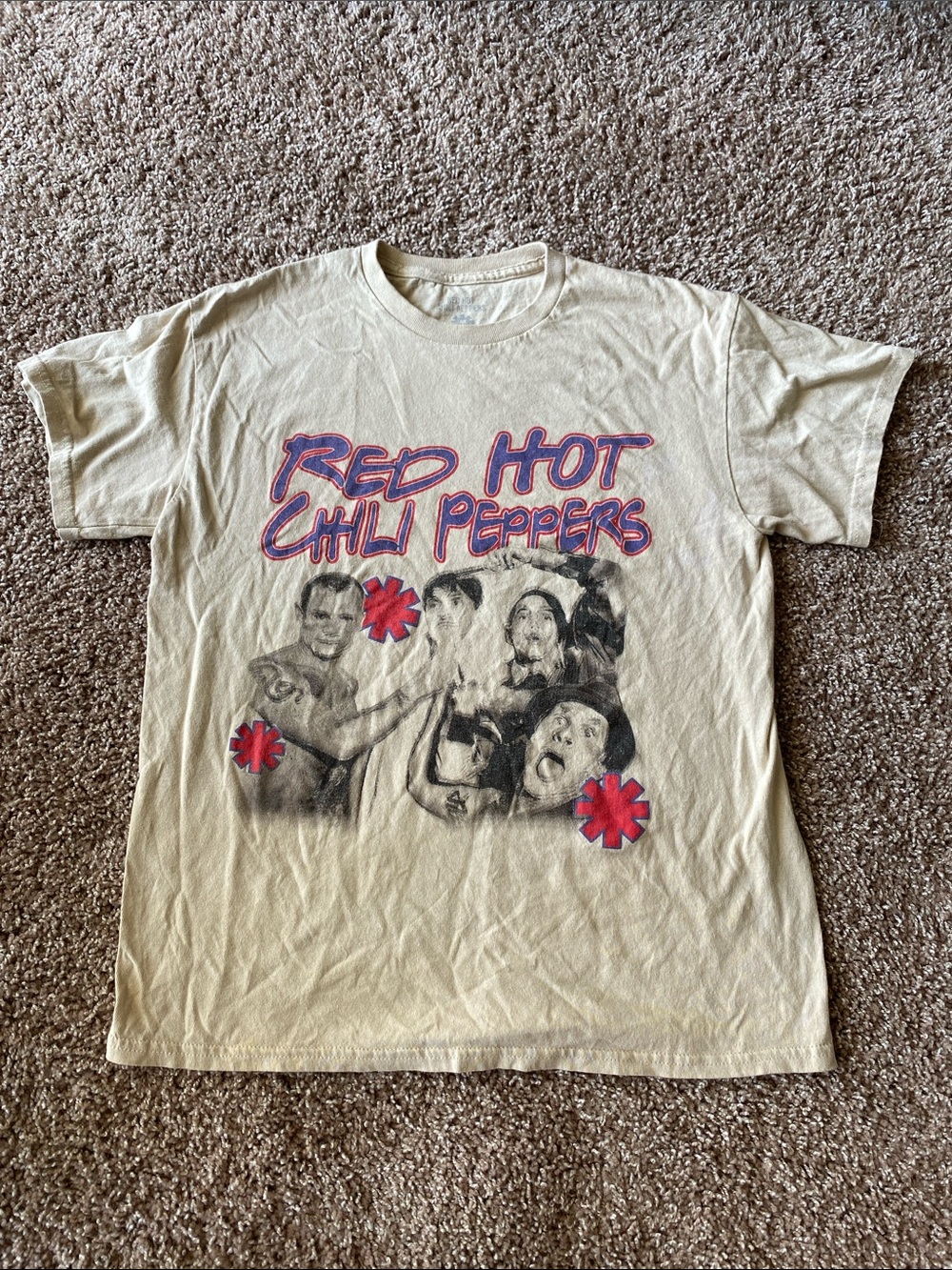 Red Hot Chili Peppers Graphic Tee - Cream Band Shirt
